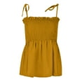 thumbnail image 3 of Yellow Womens Tops Womens Shoulder Ruffle Sleeveless Blouse Tank Top Shirts for Women, 3 of 5