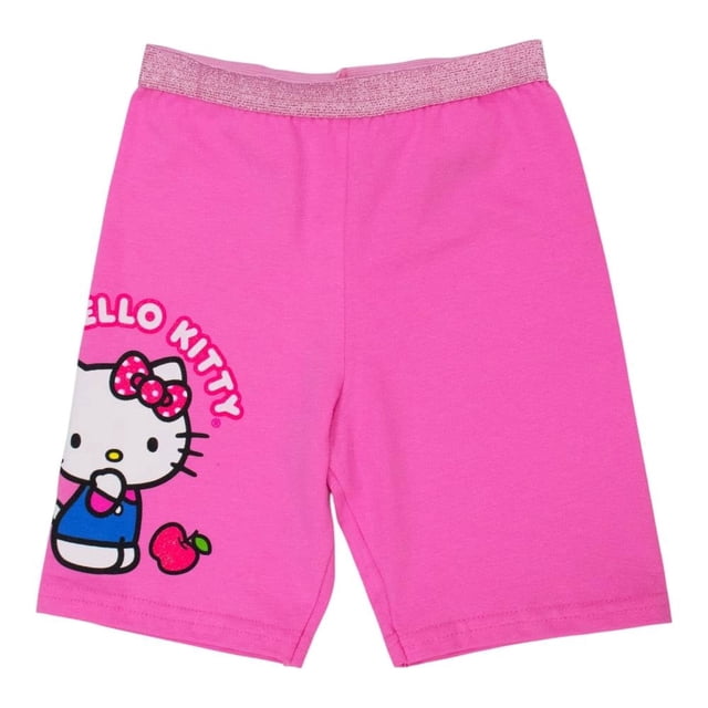 Short Sanrio para Niña Biker con Elástico con Glitter Estampado Hello Kitty Rosa Talla 10