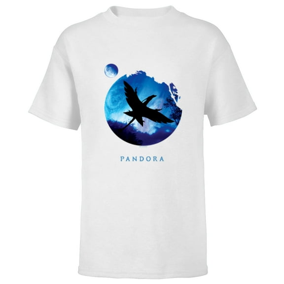 Avatar Pandora Creature Mountain Banshee in Night Sky - Short Sleeve T-Shirt for Kids - Customized-White