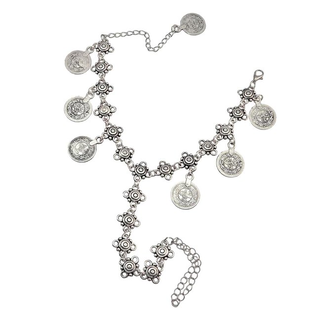 Tobillera de pie de eslabón de cadena de de dedo de borla de moneda de joyería de playa bohemia de lujo Zulema Cadena bohemia del pie