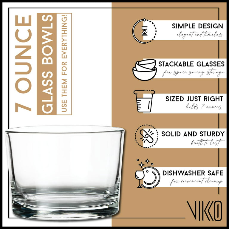 Viski Bodega Glasses - Stackable Drinking Glasses Set - Modern Glassware  for Wine and Cocktails - 7oz Set of 6