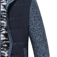 thumbnail image 4 of Ikevan Men'S Sweater Coat Plus Velvet Loose Knit Sweater Printed Cardigan Casual Blue 12(XXL), 4 of 5