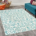 thumbnail image 2 of Vintage Decorative Rug, Monochrome Style Classic Victorian Inspired Rococo Motif Repetition, Quality Carpet for Bedroom Dorm and Living Room, 6 Sizes, Turquoise White, by Ambesonne, 2 of 4