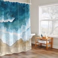 thumbnail image 6 of Abstract Spray Shower Curtains for Bathroom, Blue Waves Ocean Seaside Watercolor Washable Fabric Shower Curtain with Hooks Waterproof Bathroom Decor Sets, 72 x 78 Inches, 6 of 9