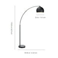 thumbnail image 2 of Teamson Home Arquer 66.93" Arc Floor Lamp for Living Rooms, Home Offices, Dining Rooms, Bedrooms with Faux Black Marble Base and Black Bell Shade, 2 of 8