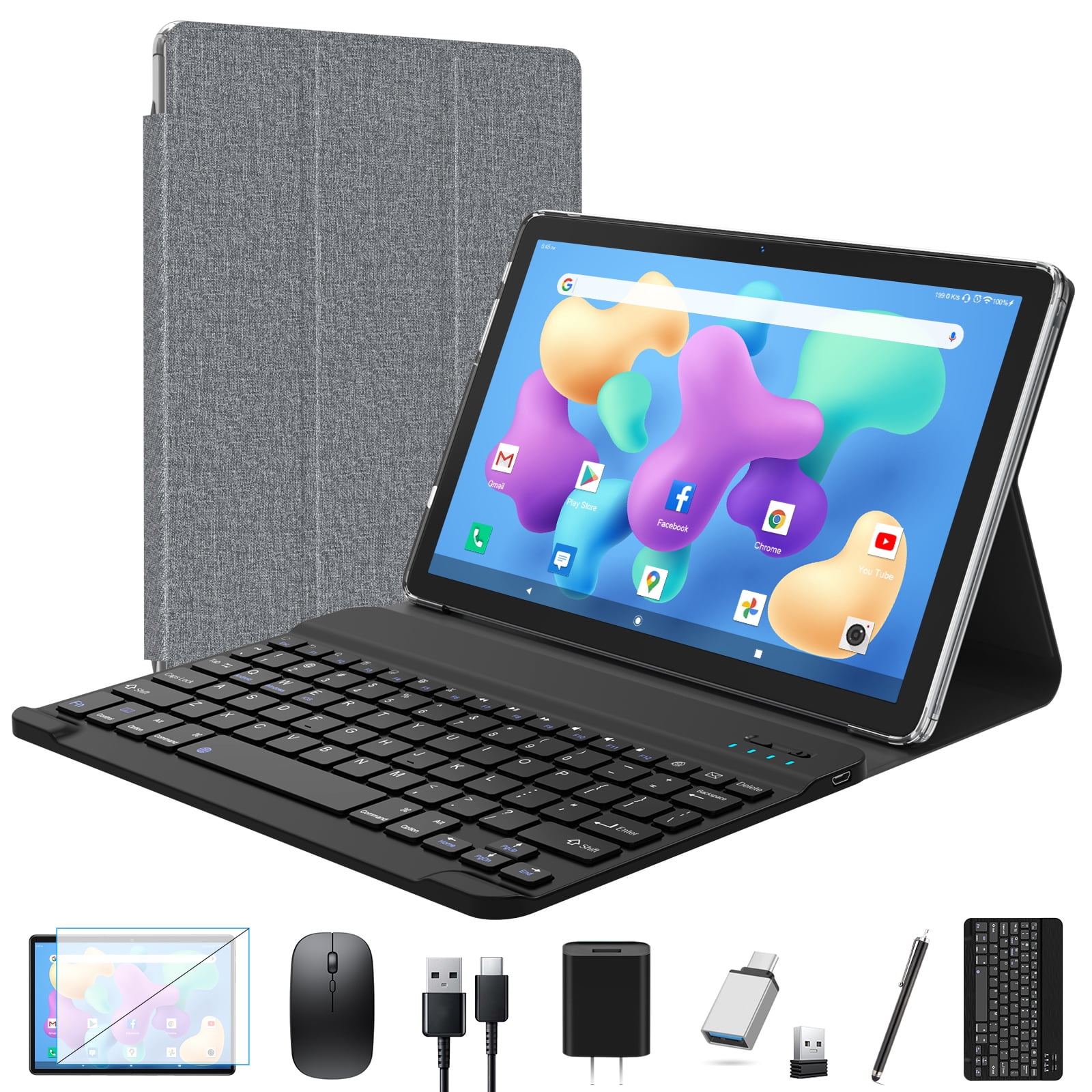 Heayzoki Tablet PC Gaming Tablet,Full 10.1in HD Screen,6GB RAM 128GB  ROM,6000mAh 4G LTE Dual Card Dual Standby Computer,Multimode 4G  Network,Black