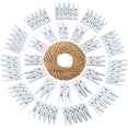 thumbnail image 1 of Pinzas para ropa JijaCraft, 100 unidades, madera con cuerda de 3,5 cm y 30 m de yute, 1 of 4