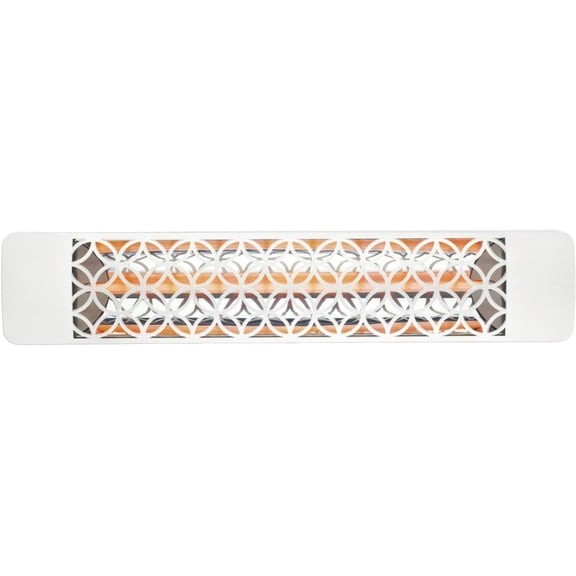 Eurofase Heating - 2000 Watt Single Element 39 Inch Electric Patio Heater-480 Voltage-White Finish-Clover Decorative Fascia