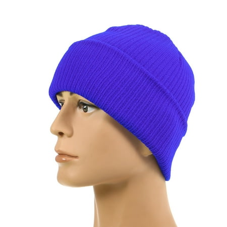 - Pure Color Striped Warm Knitting Wool Beanie Outdoor Riding Unisex Knitted Hat