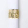 thumbnail image 1 of Granjero Gordo Broche de servilleta de diamantes de imitación de malla de 8 filas, utilizado para servilleteros de decoración de fiestas y bodas, dorado, 12 piezas, 1 of 5