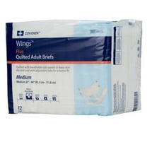 Wings Adult Brief Tab Closure Medium Disposable Heavy Absorbency, 66033 - Pack of 12