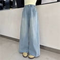 thumbnail image 2 of KAUOD Girls Flare Baggy Jeans Teen Wide Leg Bell Bottom Denim Pants Kids Elastic High Waist Wash Oversized Husky Jean Streetwear, 2 of 9