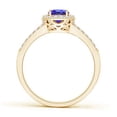 thumbnail image 2 of ANGARA Natural Oval Tanzanite Split Shank Halo Ring in 14K Yellow Gold for Women (Size-7x5mm) | December Birthstone, Birthday, Anniversary, Jewelry Gift for Women | Natural Tanzanite Ring, 2 of 8
