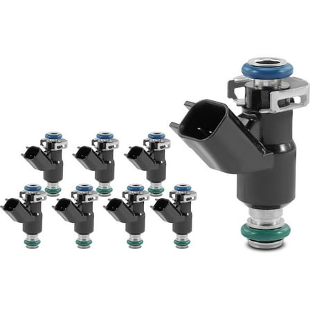 Fuel Injector Kit 8 - Compatible with 2010 - 2020 Chevy Express 2500 6.0L V8 Naturally Aspirated 2011 2012 2013 2014 2015 2016 2017 2018 2019