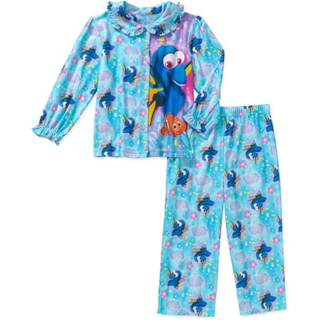Finding Dory Toddler Girl Button Down Pajama Set - Walmart.com
