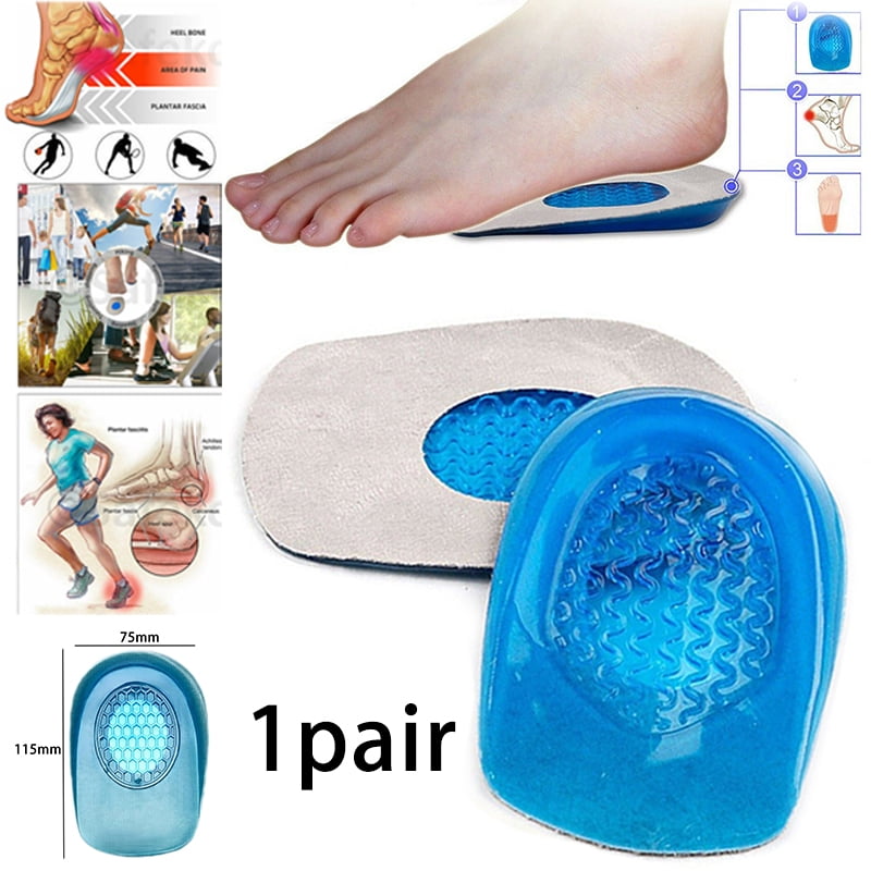 1Pair Silicon Gel Heel Cushion Insoles Soles Spur Support Shoe Pad Feet Care  MN 