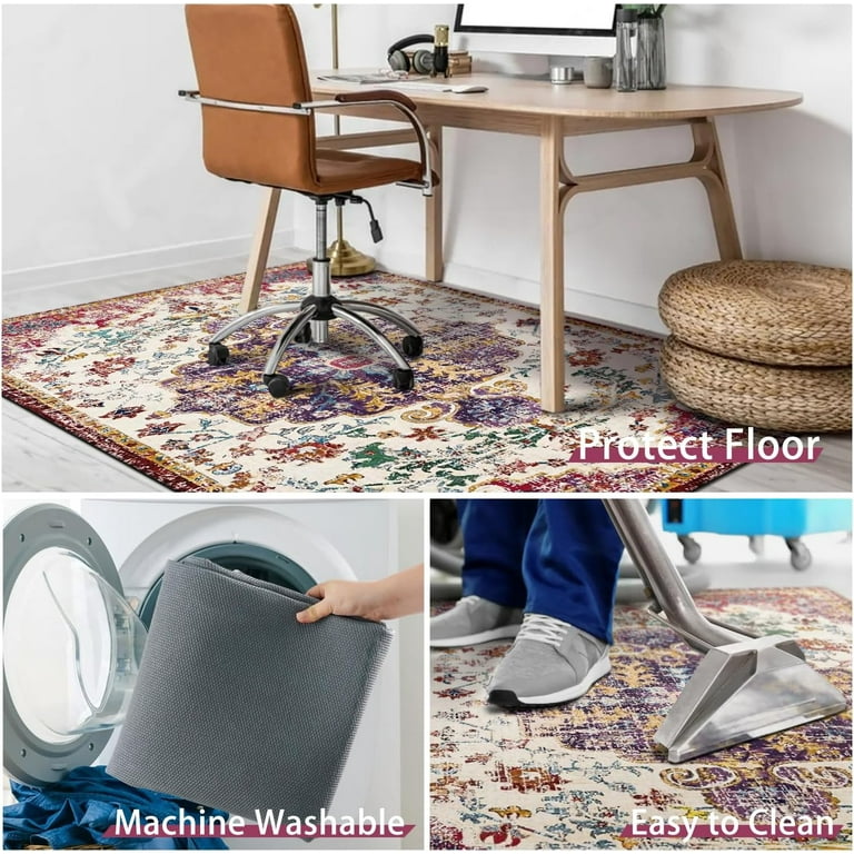Office Chair Mat for Hardwood Tile Floor,Boho Vintage 36
