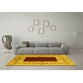 thumbnail image 3 of Ahgly Company Machine Washable Indoor Rectangle Oriental Yellow Traditional Area Rugs, 7' x 9', 3 of 4