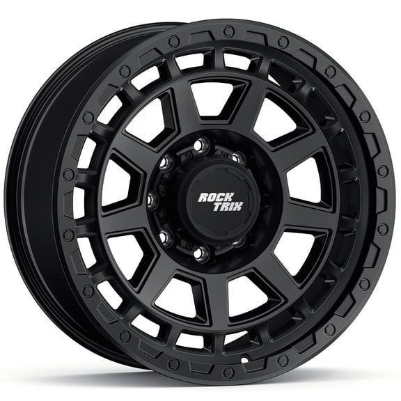 RockTrix RT110 20 inch Wheel 8x170 Compatible with Ford 1999 F250 F350, 20x9 (-12 Offset, 4.5 Backspace), Black, Also fits 2000-2005 Excursion F-250 F-350 Super Duty