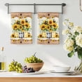 thumbnail image 2 of Sunflower Vintage Kitchen Towels Set of 2, Farmhouse Floral Botanical Brown Wooden Soft Microfiber Dish Towels, Absorbent Washable Dishcloths for Kitchen Cleaning, Drying Dishes, 18x28 Inches, 2 of 9