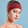 thumbnail image 3 of Diadema elástica de estilo punk con tachuelas metálicas, diadema elástica transpirable para mujer y hombre, ligera, para uso diario (5 colores, 30 g), 3 of 3