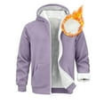 thumbnail image 2 of Men's Casual Fleece Sherpa Lined Zip Up Hoodie Thick Sherpa Lined Winter Pullover 2025 Fall Winter Hooded Sweatshirt, 2 of 8