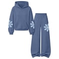 thumbnail image 6 of Hvogkswy Boys Girls Sweatsuit Floral Print Kids Sweat Suits Long Sleeve Hooded Sweatshirt & Wide Leg Sweatpant Fall Fashion Tracksuits, 6 of 7
