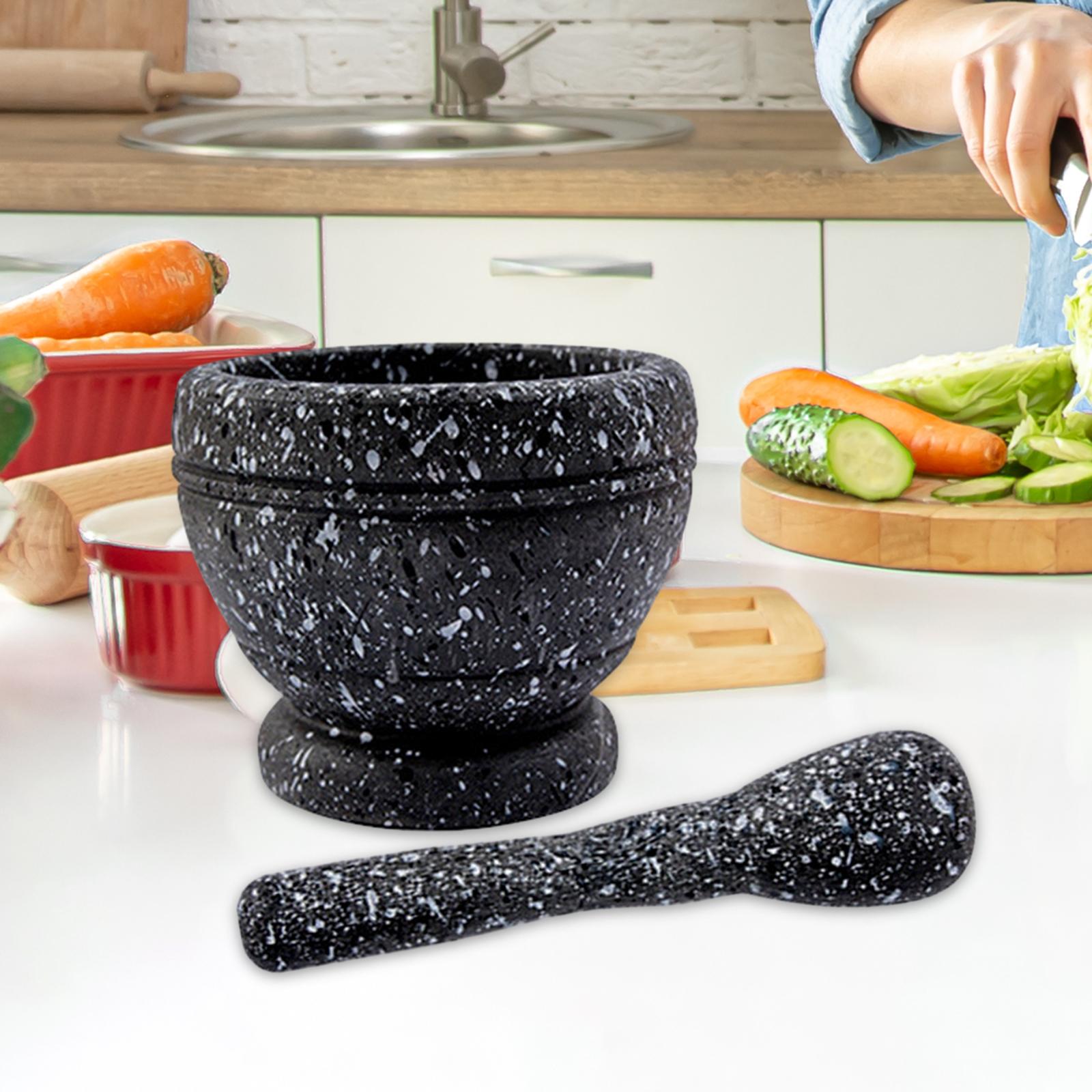 Mortier Et Pilon En Plastique Pour Cuisine - Pour Broyer Ail, Épices, Herbes - Design Granit