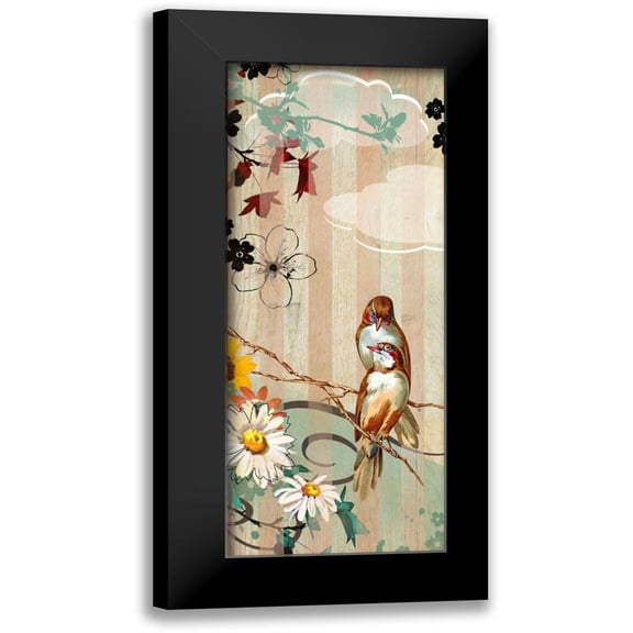Donovan, Kelly 8x14 Black Modern Framed Museum Art Print Titled - Vintage Love Birds I