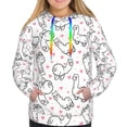 thumbnail image 3 of KLL Alpacas and Hearts for Womens Pullover Hoodie with Pocket Hooded Long Sleeve Shirts Sweatshirt for Women-Small, 3 of 7