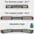 thumbnail image 3 of Dual Monitor Stand Riser Adjustable Length (..&#) & Angle Large Wooden Desktop Organizer with Storage Shelf for Laptop Monitors Home Office Desk, 3 of 9