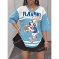 thumbnail image 1 of Women's Cartoon Rabbit Print V-Neck Short Sleeve Casual T-Shirt Summer Graphic Tee Rugby Jerseys Plus Size Men's Sport T-Shirt, 1 of 6