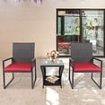 thumbnail image 1 of Table d'Appoint pour Porche, Table en Osier avec Rangement, Tables d'Appoint Carrées pour Patio Jardin Porche, Noir, 1 of 5