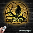 thumbnail image 3 of Craftnamesign Custom Raven Metal Wall Art with LED Light, Personalized Crow Moon Name Sign, 3 of 5