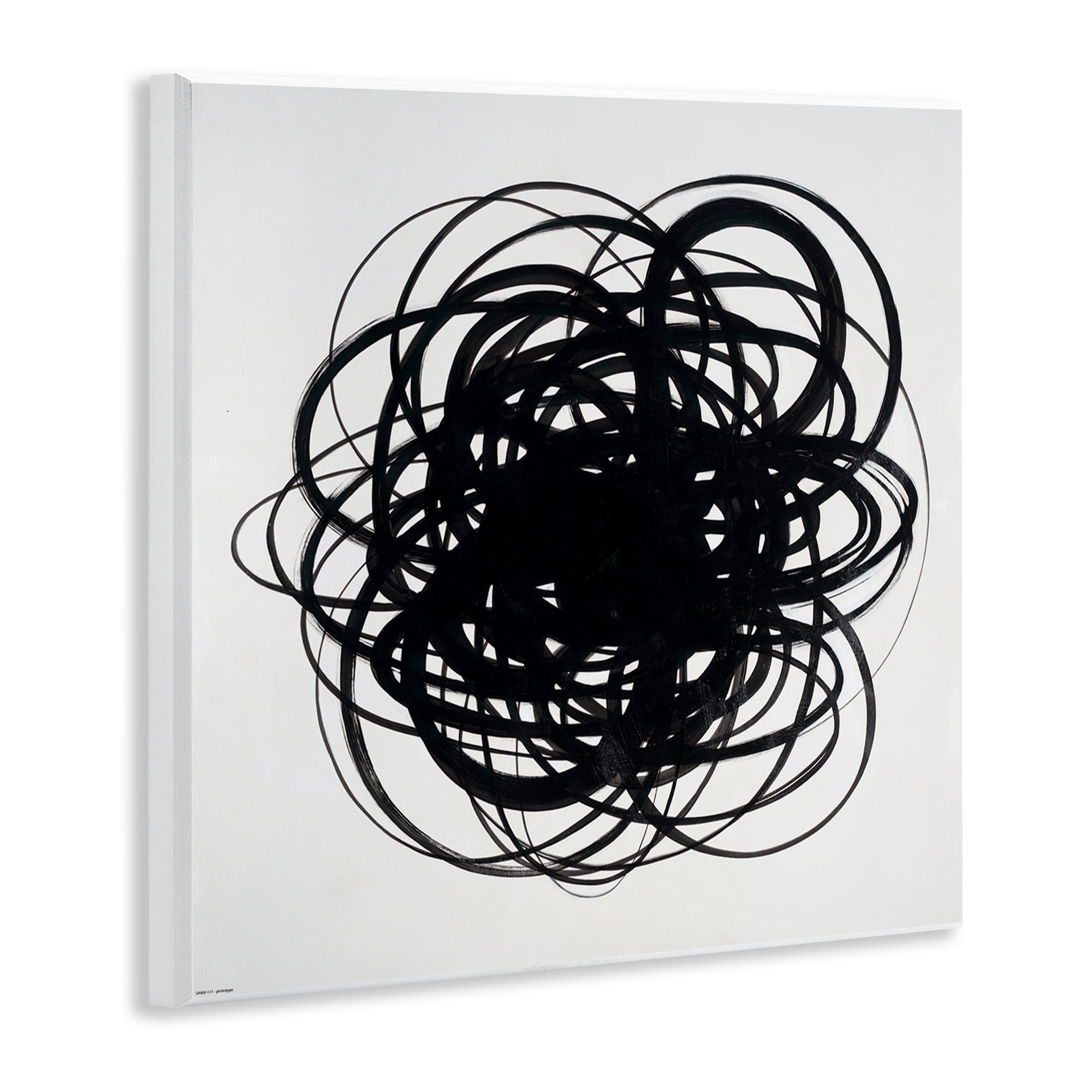 Stupell Industries Black Chaotic Scribble Abstract Painting Unframed Art Print Wall Art, 12 x 12