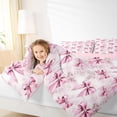 thumbnail image 3 of Erosebridal Pink Bow 7-Piece Bedding Comforter Set For Bowtie Girl,Vintage Flower Floral King Bedding Sets,Dreamy Princess Style Bows,Reversible, 3 of 7