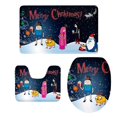 thumbnail image 4 of Juego de alfombras de baño con patrón navideño de 3 piezas, alfombra de piso de inodoro + alfombras de inodoro + cubierta de asiento de inodoro 7 Soledad Juego de alfombras de baño Nopslip, 4 of 6