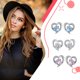 thumbnail image 5 of Pendientes de diamantes de imitación Qarigey para mujer diseño simple color rosa, 5 of 6
