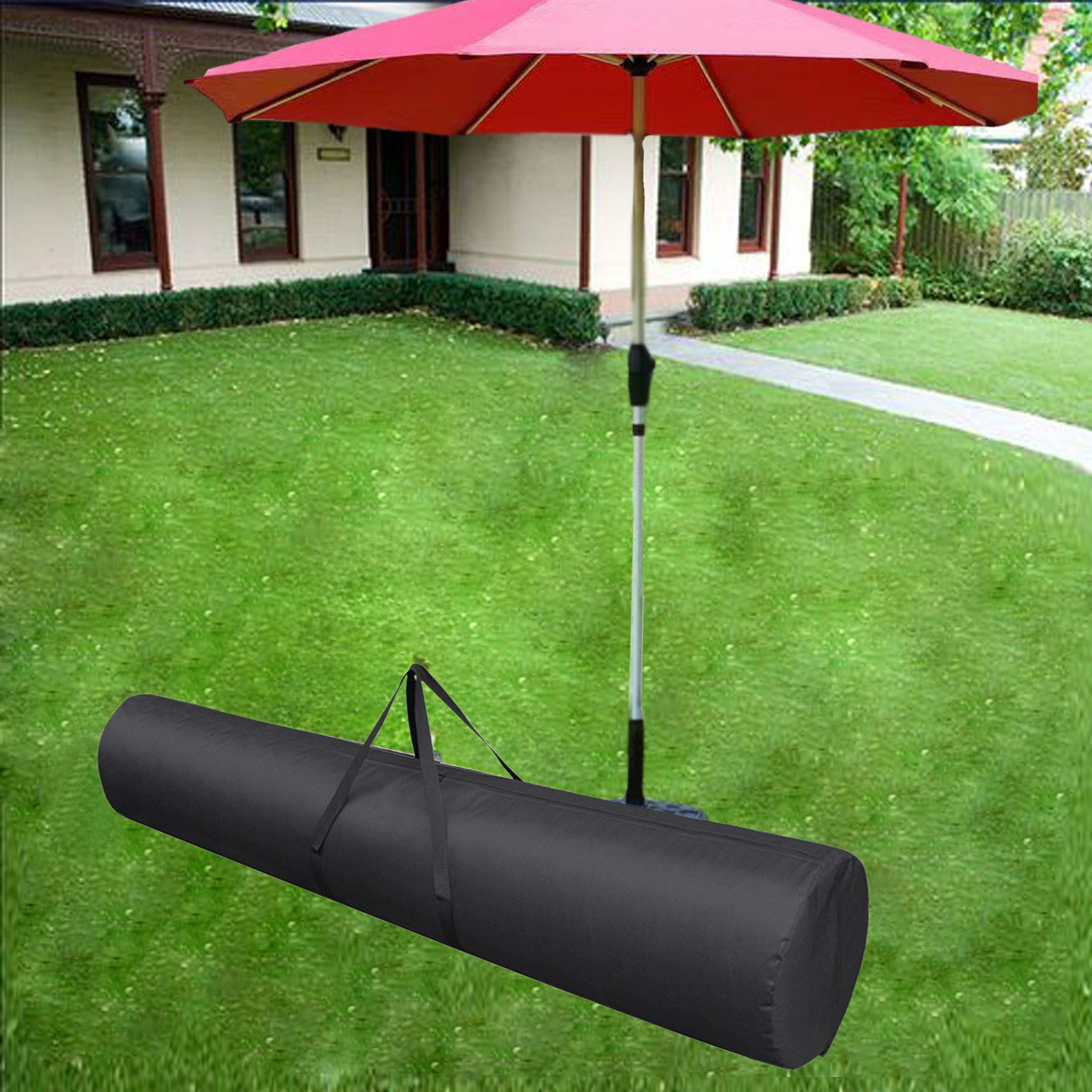 Yoziaaoa 3 Pcs Patio Umbrella Cover Bag,Umbrella Covers for 150x38cm Outdoor Umbrellas with Zipper,Patio Umbrella Hammock Storage Carrying Bag(Black)