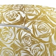 thumbnail image 3 of Floral Pouf Cover with Zipper, Dreamy Roses Pattern in Yellow Golden Tones Modern Art, Soft Decorative Fabric Unstuffed Case, 30" W X 17.3" L, Earth Yellow Coffee, by Ambesonne, 3 of 5
