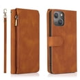 thumbnail image 2 of For Iphone 14 Zipper Wallet Bag Leather Case (Brown),iPhone 16 Pro Max, 2 of 6