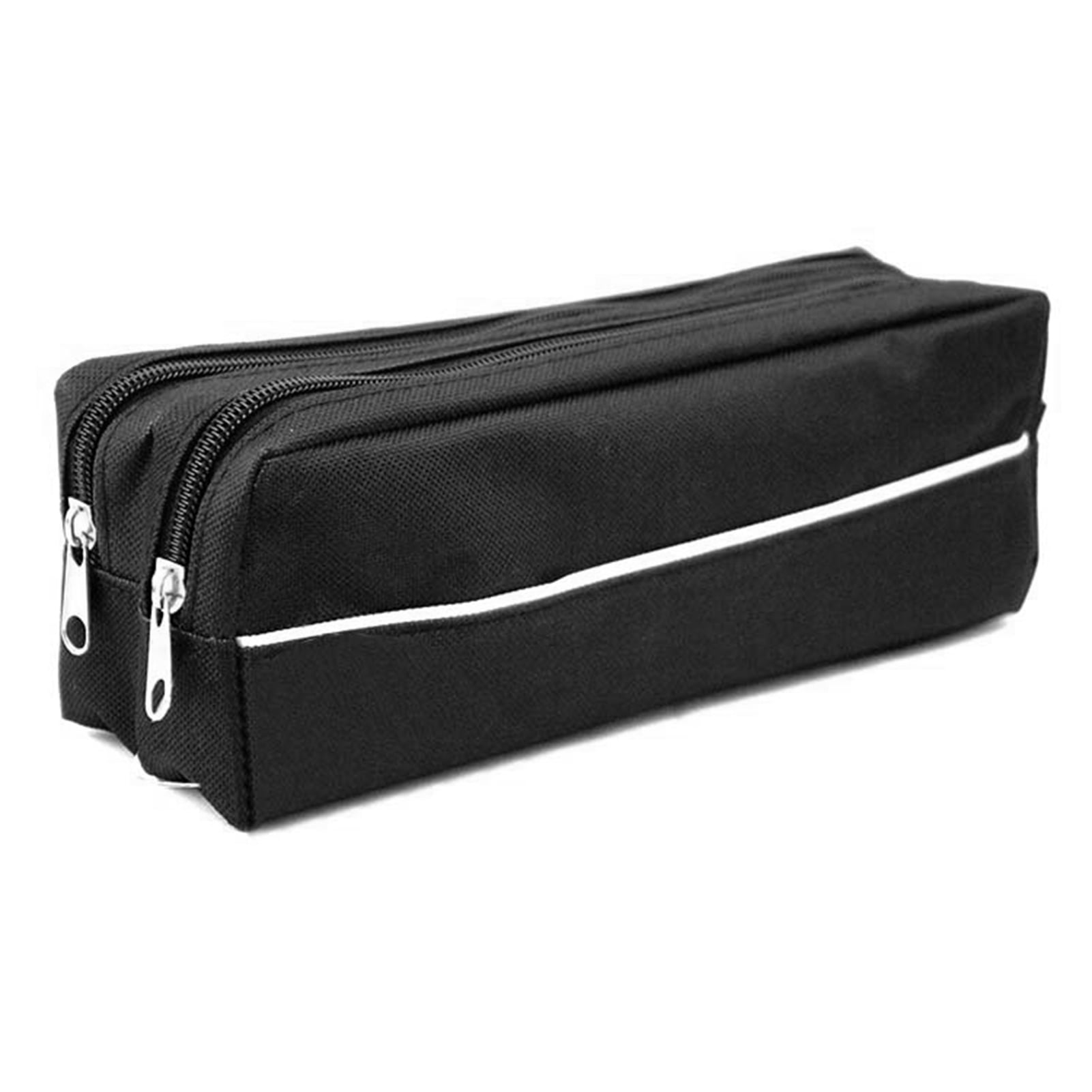 Large Capacity Double Zip Fabric Pencil Case Back To School College MakeUp  BaFC