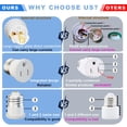 thumbnail image 2 of Adaptador de enchufe de luz ErqiLuji, paquete de 16, 3 clavijas, blanco, 2 of 6
