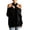 Black, variant on Women's Halter Off Shoulder Sweater, Long Sleeve Relaxed Fit Pullover Knit Top for Casual Fashion Wear