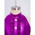 thumbnail image 6 of inlzdz Kids Girls Hip Hop Dance Outfits Retro 70s 80s Rock Disco Jumpsuit Flowy Mesh Overlay Pants Romper Purple 6, 6 of 7