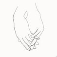 thumbnail image 2 of Line and Brush 15x15 Gold Ornate Wood Framed with Double Matting Museum Art Print Titled - Holding Hands 6, 2 of 4
