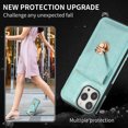 thumbnail image 7 of Allytech Card Holder Case for iPhone 15 Pro Max, Premium PU Leather Kickstand Case with Metal Anti-Theft Buckle & Shoulder Strap, Shockproof Drop Protection Comfortable Grip Case, Green, 7 of 7