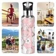 thumbnail image 5 of 600ML Transparent Sports Water Bottle with Handle & Straw Portable Water Bottle for Outdoor Camping Gym Cat with A Bow Tie, 5 of 7