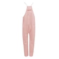 thumbnail image 5 of Jxximdong Cargo Pants for Women, Sleeveless Jumpsuits V Neck Spaghetti Strap Overalls Long Pants Romper with Two Pockets, Pink Womens Casual Trousers, 5 of 5