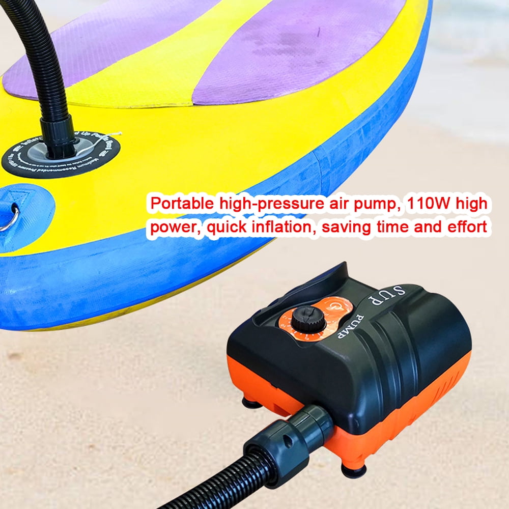 Leeofty Electric Air Pump 16PSI High Pressure Air Compressor Mini Portable Tire Inflator 110W for Stand Up Paddle Board Inflatable Pool Boat 
